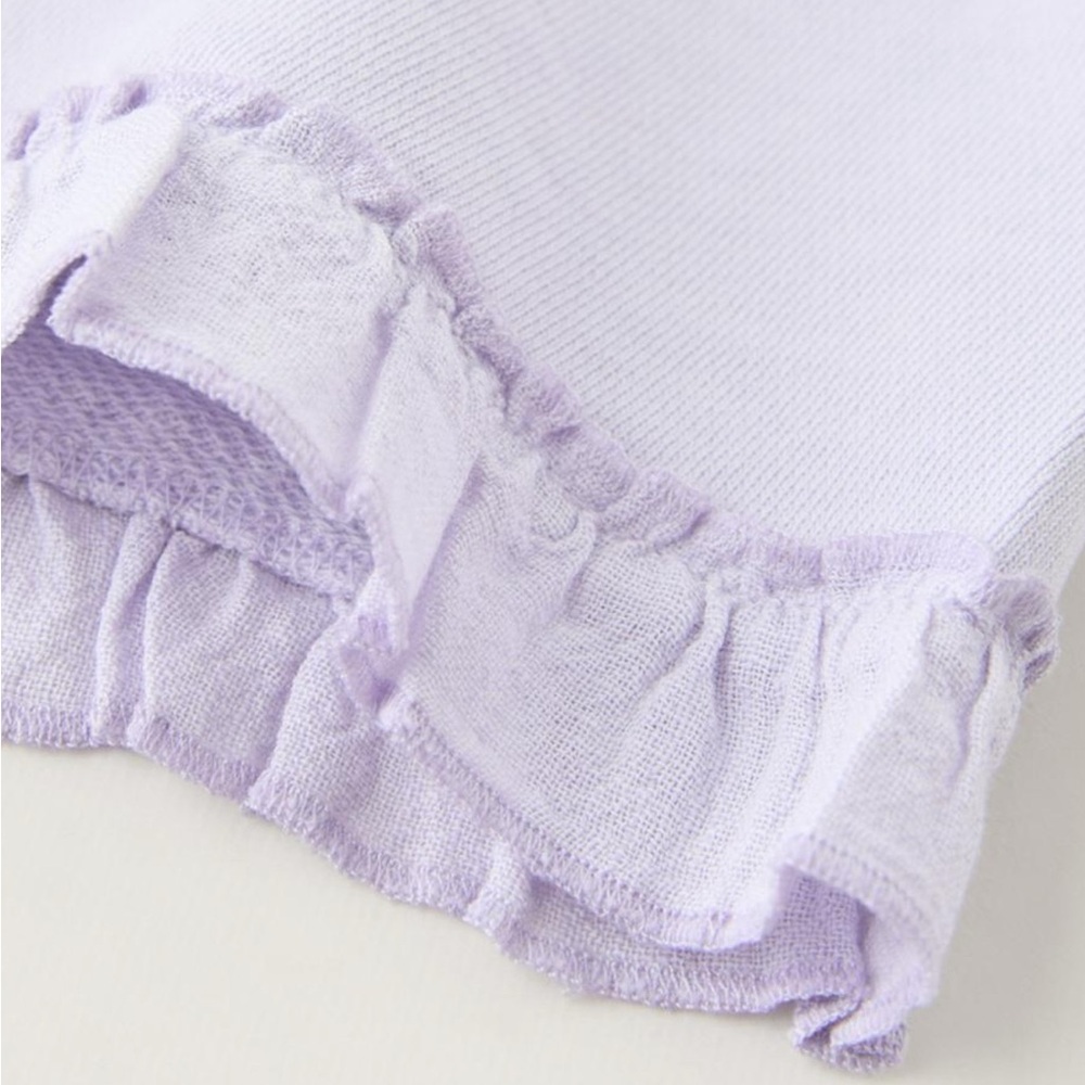 zara kids Lilac Ruffle Hem Drawstring Shorts - Picture 6 of 10